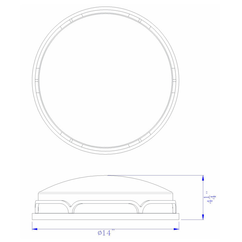 Plafonnier encastré 1 lumière à del à cercle simple 14 po Laster
