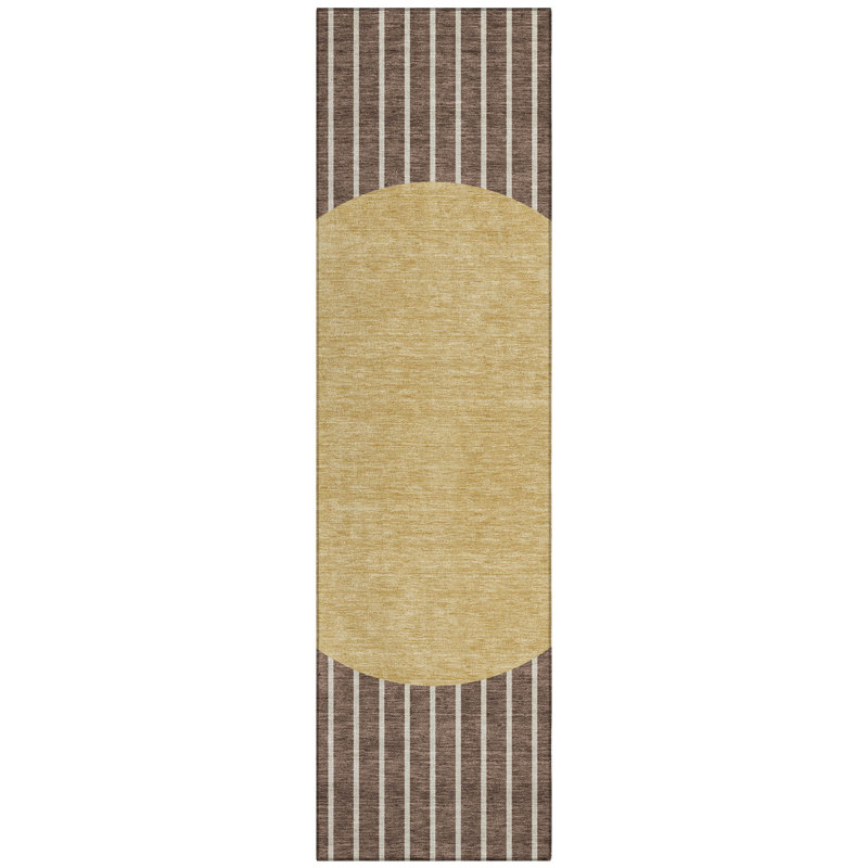 Machine Washable Indoor/Outdoor Chantille ACN994 Brown Area Rug, Rectangle 10' x 14'