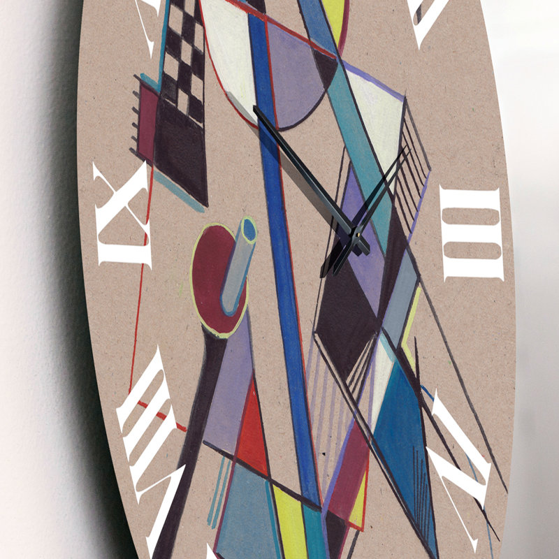 Horloge murale moderne Compositions géométriques colorées III, Moyen