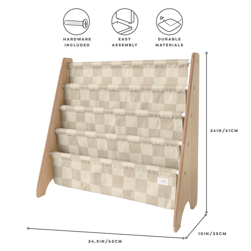 Recycled Book Rack/checkerboard/beige