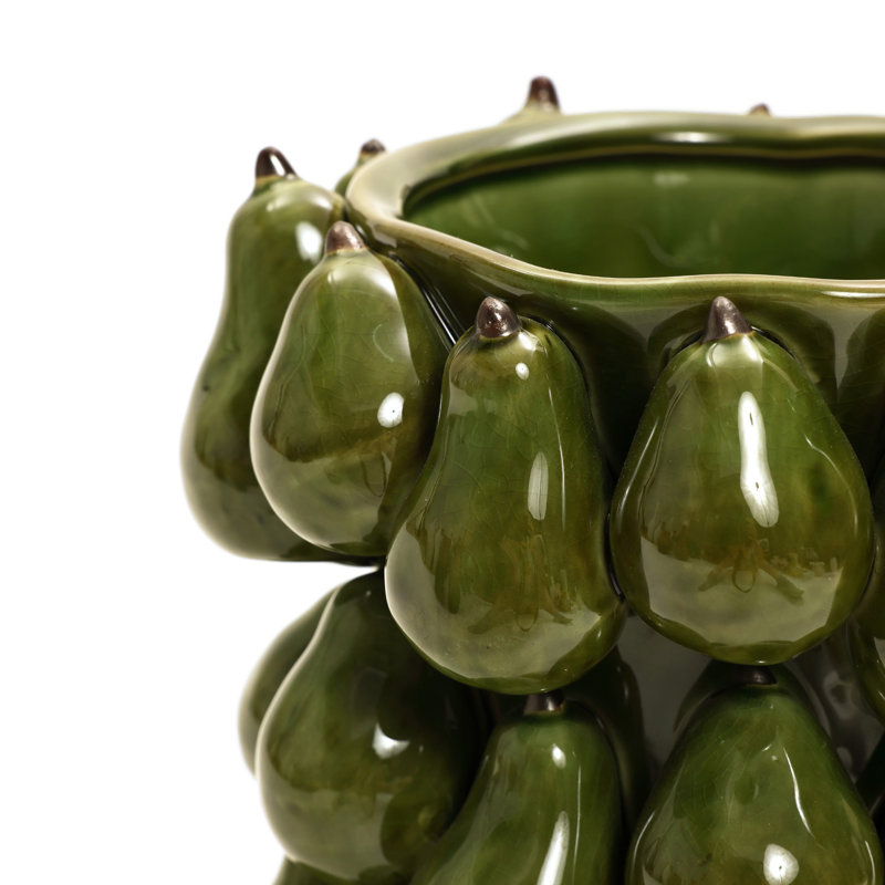 Green Modern Pears 12.4-Inch Tall Vase