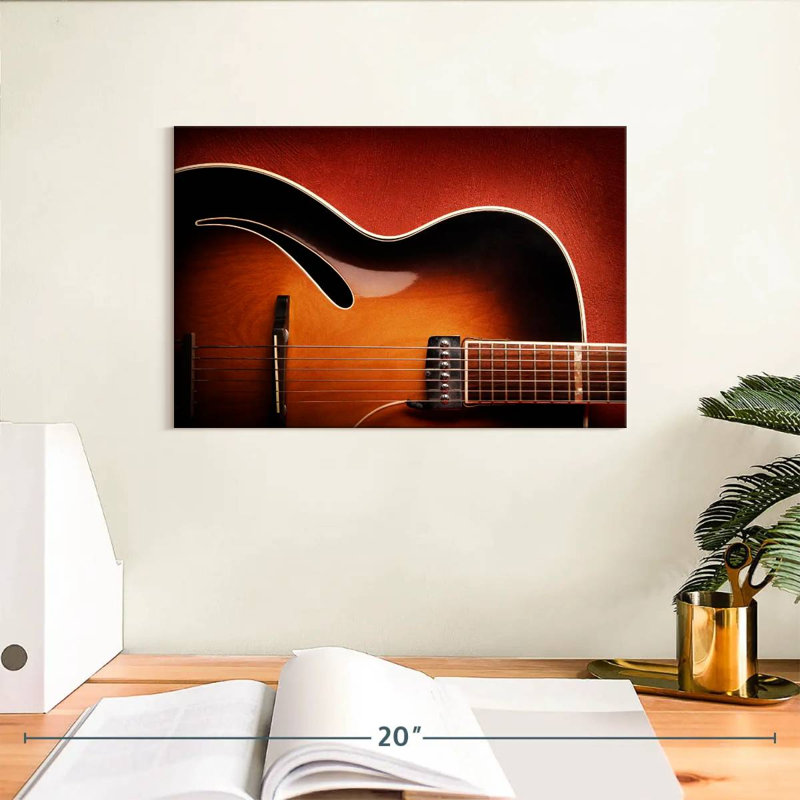 Guitare brillante, H 8 po x l 12 po