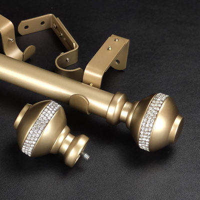 Igor Gold Iron Adjustable 1.125'' Single Curtain Rod