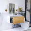 30 po Meuble-lavabo mural simple en chêne blanc mat