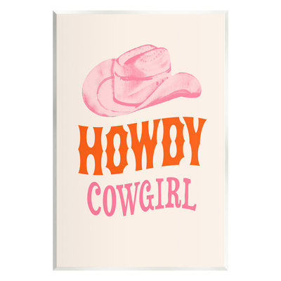 "Howdy Cowgirl", impression sur plaque murale par Victoria Barnes
