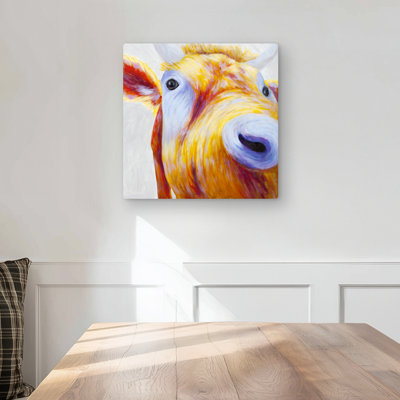 Closeup of a Colorful Country Cow - Rustic Animals Metal Print