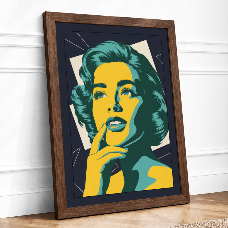 Portrait Pop Art - Framed Print, A4 - 29.7 x 21.0 cm, Walnut