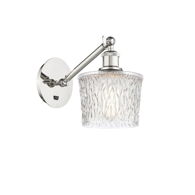 Applique articulée à 1 lumière à intensité variable Shauna, Ampoule non incluse, Nickel poli