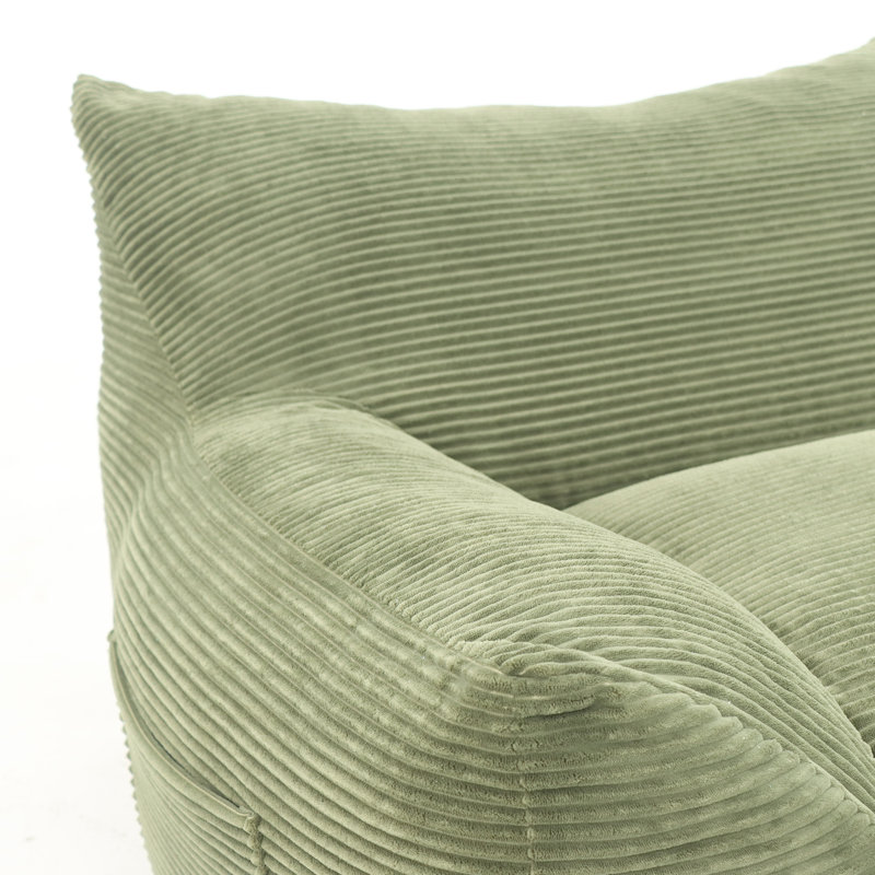 Fauteuil à billes en velours côtelé, Velours côtelé vert