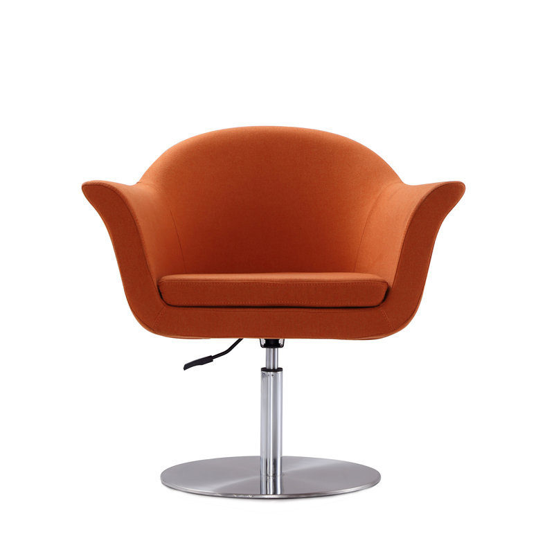 Luttrell Upholstered Swivel Armchair, Orange