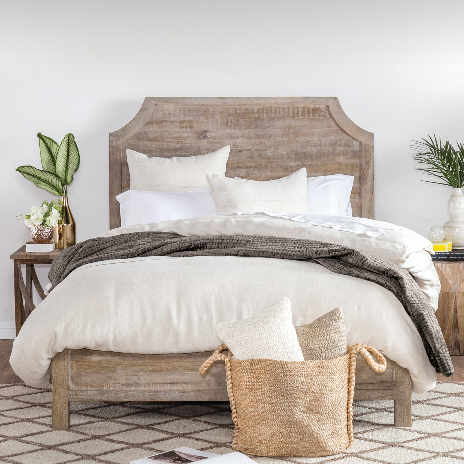 Burnes Linen Sham Set, Standard/Twin, Beige