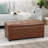 38 Inches Faux Leather Storage Ottoman Bench With Tufted Button-269640630
