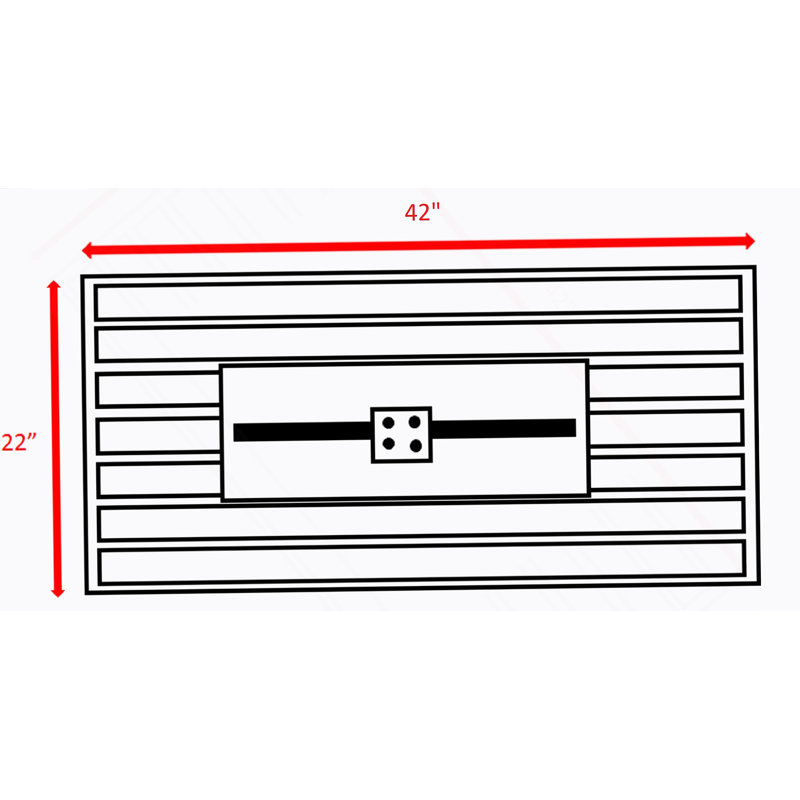 43" Smoked Glass Metal Rectangle Fire Pit