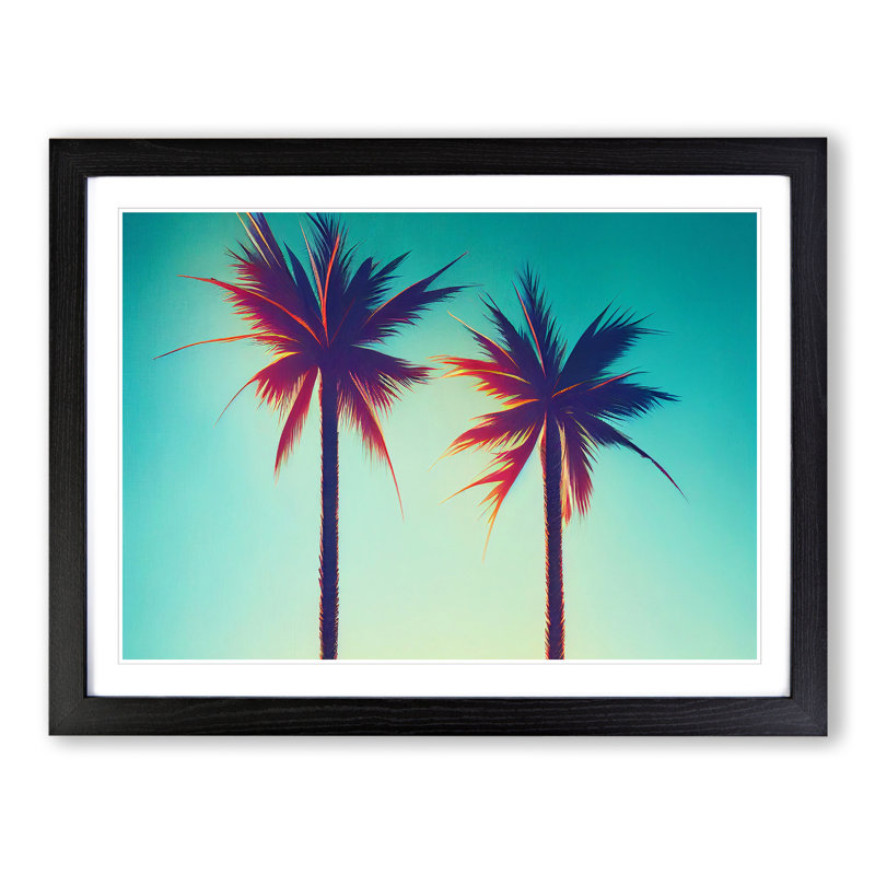Unbeatable Palm Trees - Framed Print, Black, 46cm H x 64cm W x 2cm D
