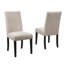 Ensemble de 2 chaises de salle à manger en tissu brun clair avec garniture cloutée et chaise d'appoint moderne pour salle à manger en tissu-1607689688