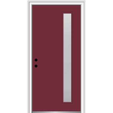 Clear Glass Full Lite Steel Primed Prehung Front Entry Door