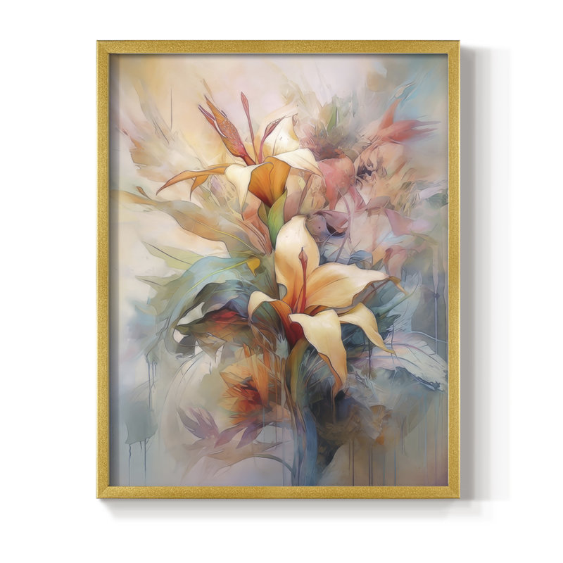 Magic Jungle I, reproduction encadrée - bois massif, H 11 po x l 9 po, Or