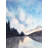 Lakeview by Night - Trees Blue Canvas for Home Decor