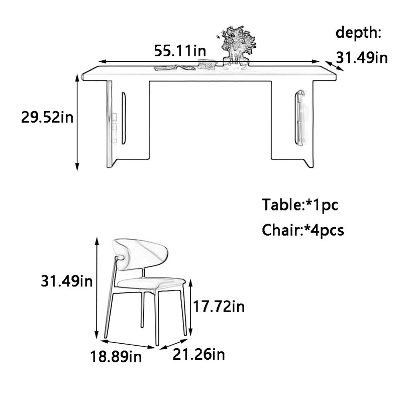 Edmeston, 29.52"H x 55.11"L x 31.49"W