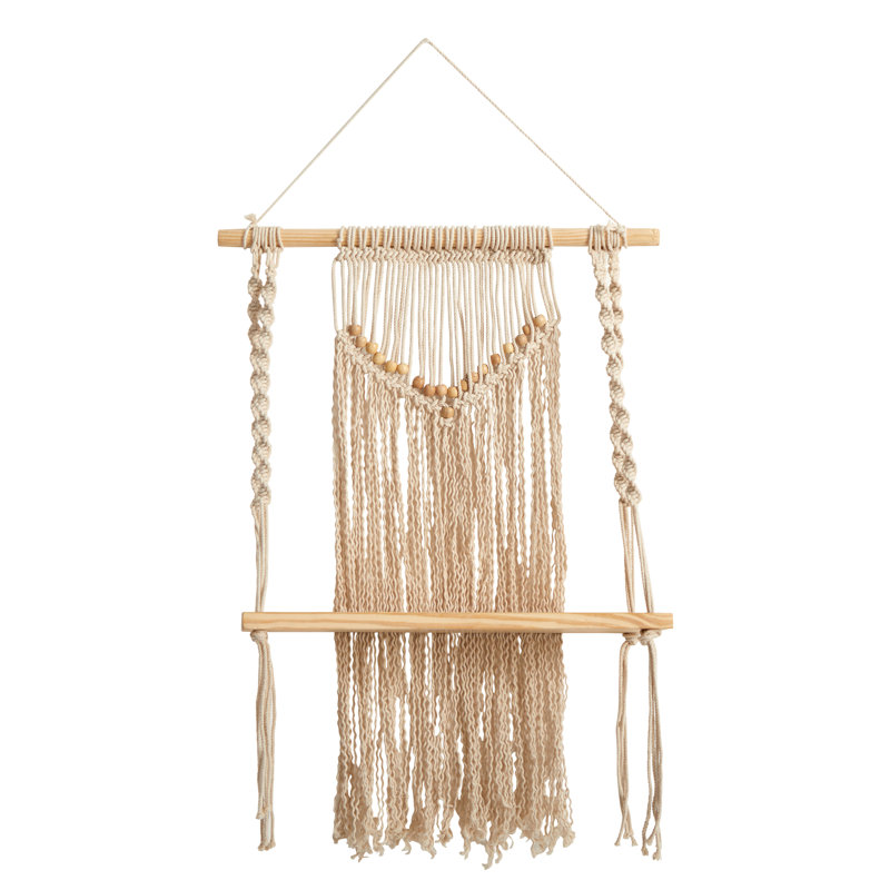 Décoration murale en bois et macramé