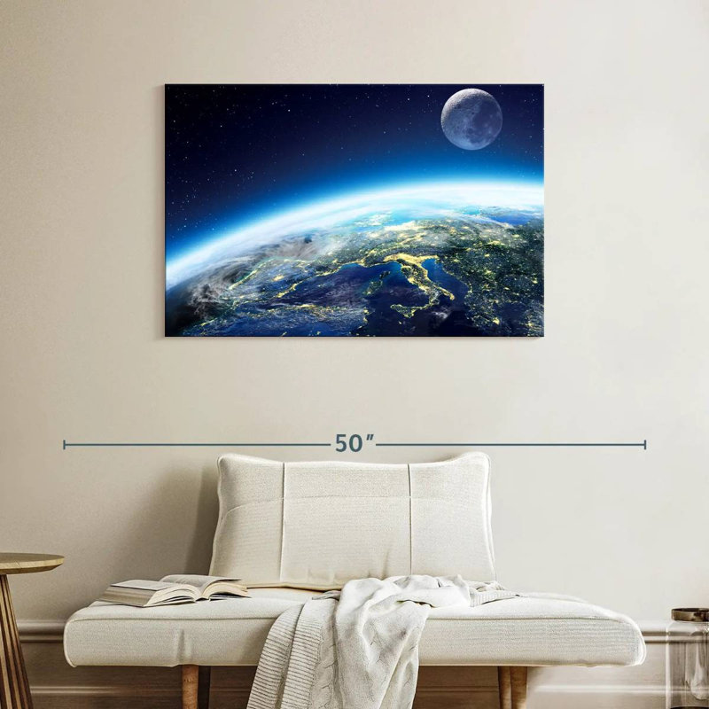 Oberle City Lights From Space, 26" H x 39" W