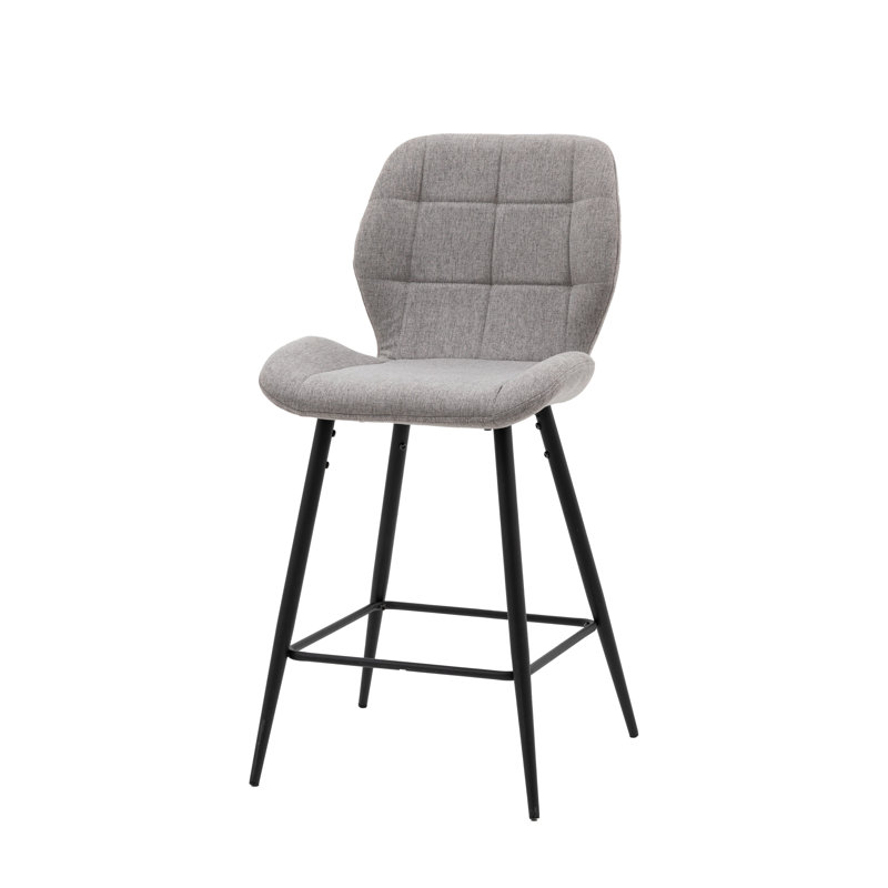 Skopelos Upholstered Counter Stool with Metal Frame, Grey