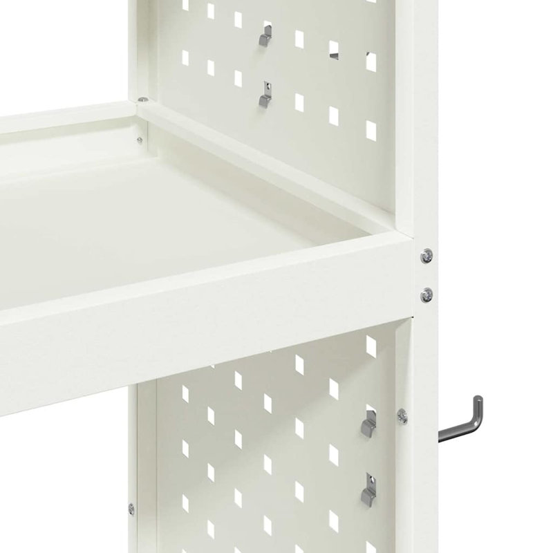 Tool Trolley Manual 65 X 35 X 111 Cm Cold-Rolded Steel, White