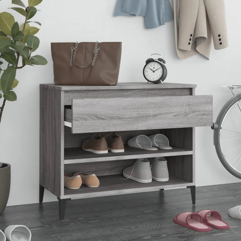 8 Pair Shoe Storage Cabinet, Grey