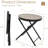 Folding Patio Side Table with Tempered Glass Tabletop