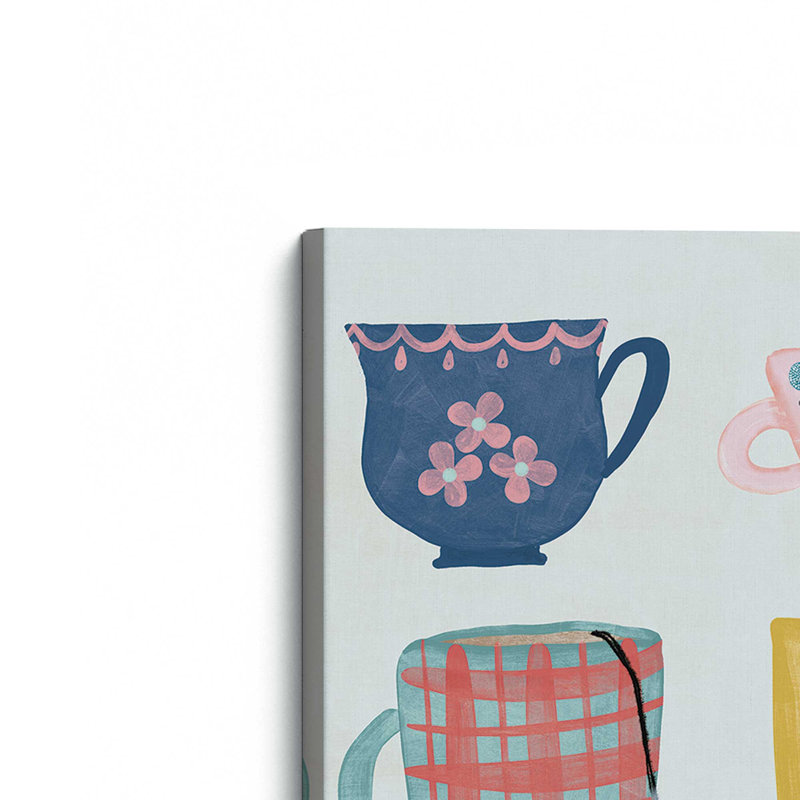 «Tea Cups» par Katie Doucette, reproduction d'art, L 30 po x H 30 po, Ne s’applique pas, Toile non encadrée