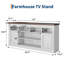 Meuble télé Farmhouse avec tablettes réglables et portes d'armoire, console multimédia pour téléviseur de 75 po ou moins-853389554