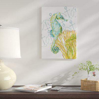 « undersea creatures i », reproduction de peinture à l’aquarelle sur toile tendue