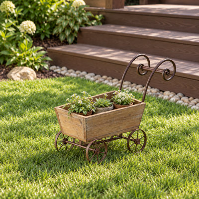 Jardinière en bois et métal Vintage Farmhouse