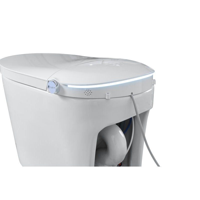 Toilette intelligente avec bidet, conception monobloc, couvercle à ouverture / fermeture automatique à l'aide d'un capteur de radars, chasse d'eau automatique après utilisation, siège chauffant à température réglable pour une expérience douillette, lavage à bulles et chaleur