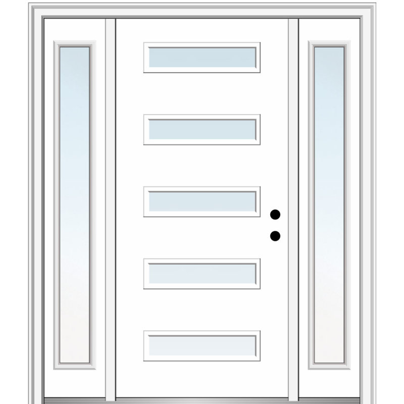 Portes d'entrée pré-fixées, Clair, À gauche / vers l'intérieur, H 81,75 po x l 64,5 po x P 6,563 po