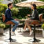 Tabouret de bar rotatif moderne, tabouret de comptoir à hauteur réglable avec dossier