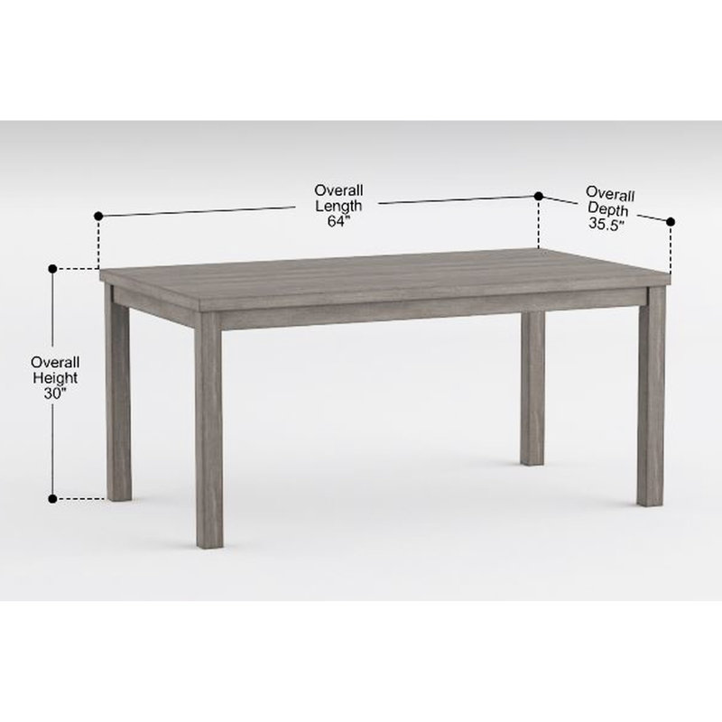 Rustic Transitional 6 Dining Table, Weathered Gray Covering 6 Finish With