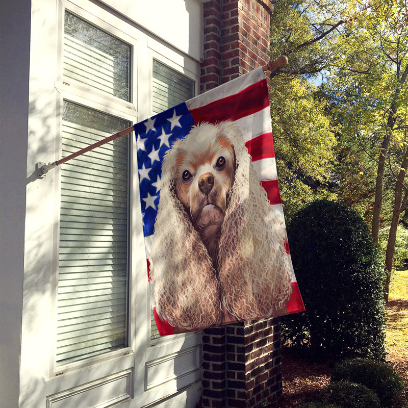 Polyester à 2 côtés 28 x 40 po drapeau maison, Épagneul cocker américain