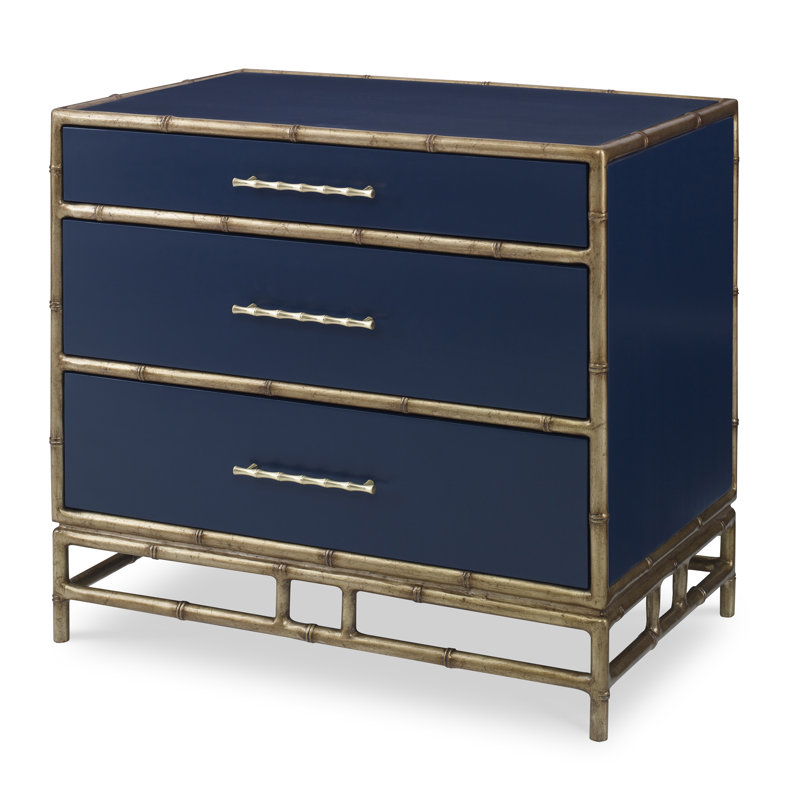 Chinoiserie 3 - Drawer Nightstand, Blue