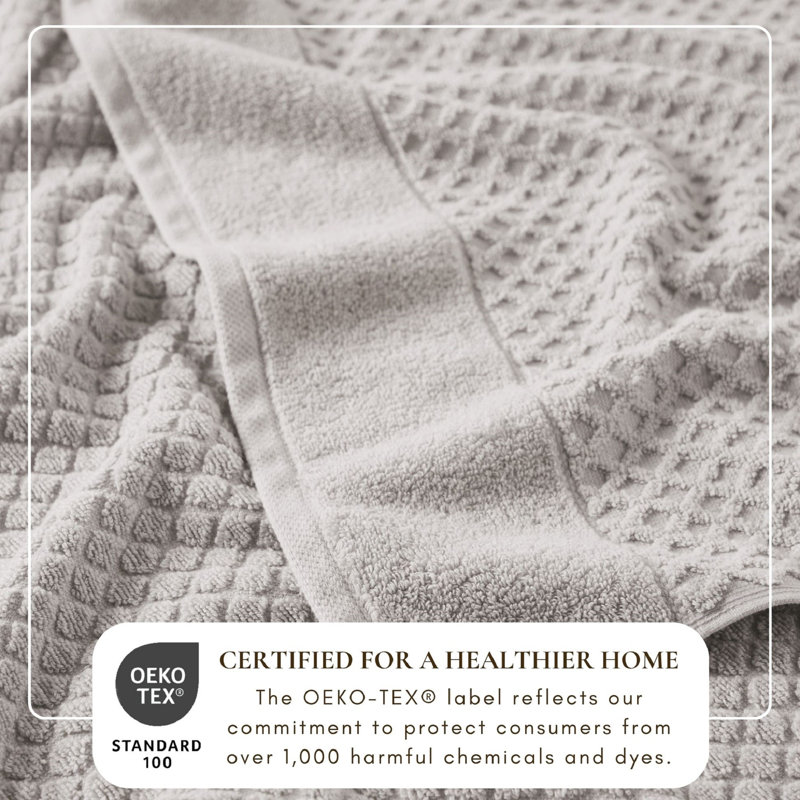 Ensemble de serviettes 100% coton ultra doux et absorbant, Gris clair, Essuie-mains - paquet de 6