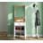 Modern Hall Stand with Metal Handles, White & Wood Finish, 24.8 x 74.8 x 15.0 inches | 100% Melamine Coated Particle Board, 0.7 in Thickness | Wall-Mountable, Multiple Shelves, Stylish Scandinavian Design