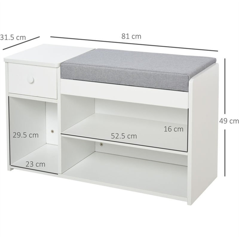 7 Pair Shoe Storage Bench