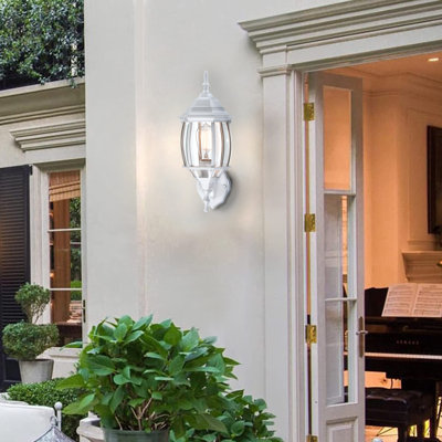 Applique murale d'extérieur 1 lumière avec abat-jour en verre transparent Billiot