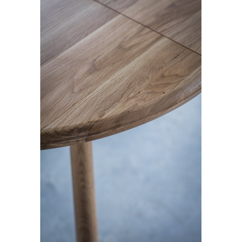 Ernest Extendable Oak Round Solid Wood Dining Table