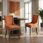 Ensemble de chaises de salle à manger Chic Mid-Century (ensemble de 2) - Dossier haut, structure en bois massif, accents bronze-1400282257