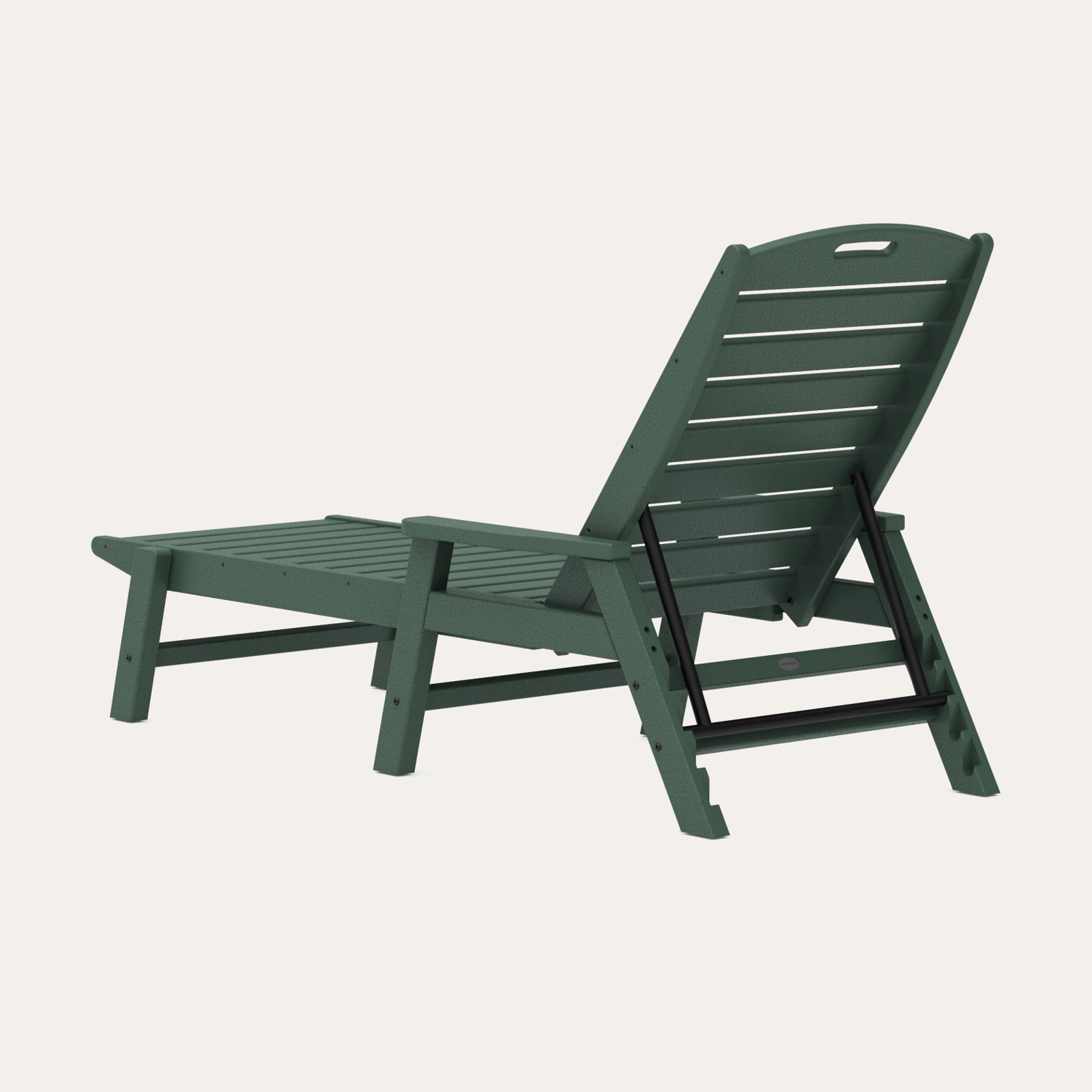 POLYWOOD® Nautical 27" Patio Chaise Lounge, Hunter Green