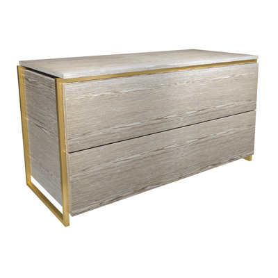 Euclid Solid Wood 93cm W 2 - Drawer Chest of Drawers