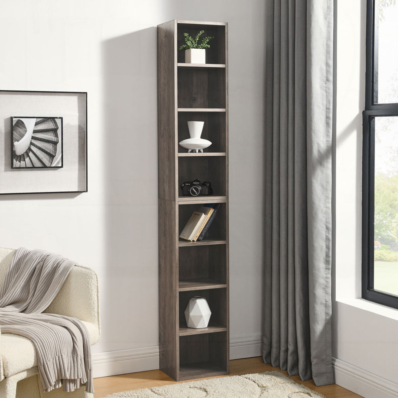 Bibliothèque avec tablettes réglables, Gris
