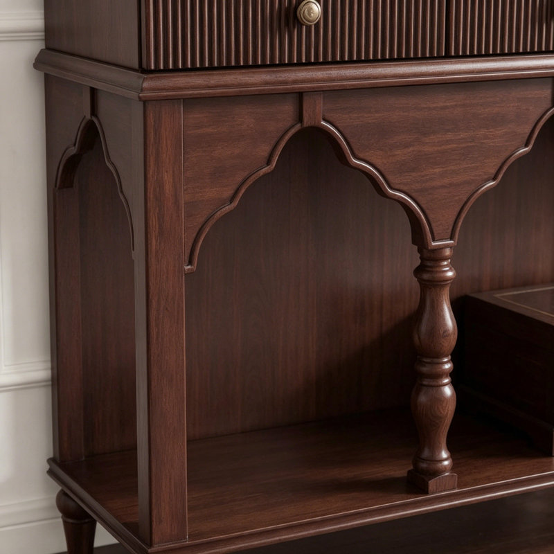Armoire console Mid-Century, 33.5" H x 50" W x 15.7" D