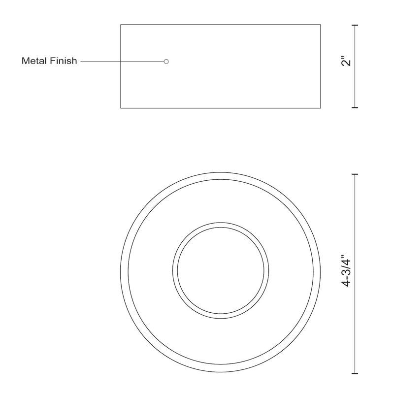 Lucci 1 - Light LED Flush Mount, White, 2" H x 4.75" W x 4.75" D